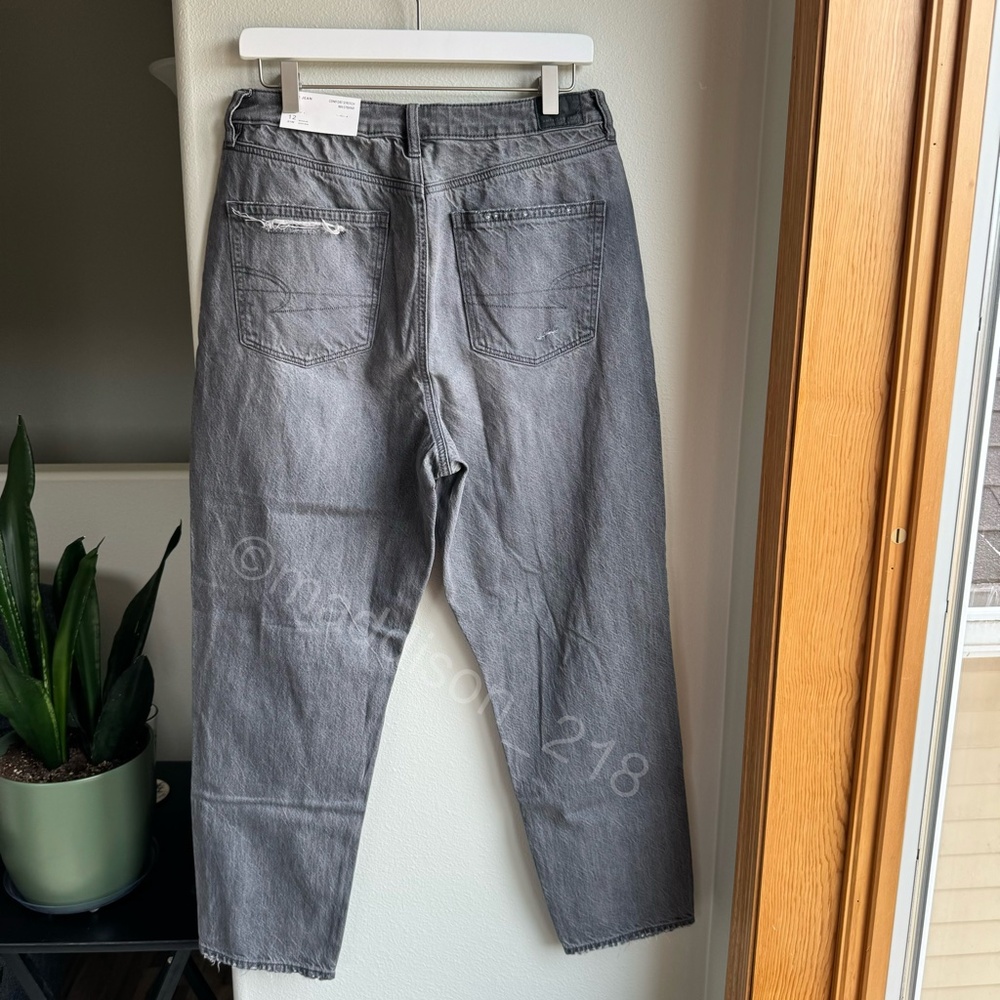 American Eagle AE Mom Jeans Smoked Grey Size 12 & 14 reg NWT - Picture 5 of 14